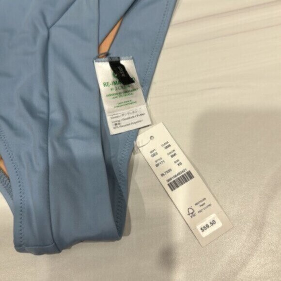 NWT J.Crew Women's Blue Cross Front Cheeky Bikini Bottom Size XS - Picture 4 of 6